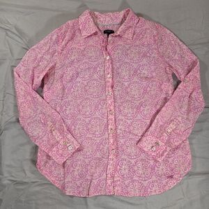 Talbots Pink Button Down Cotton Shirt